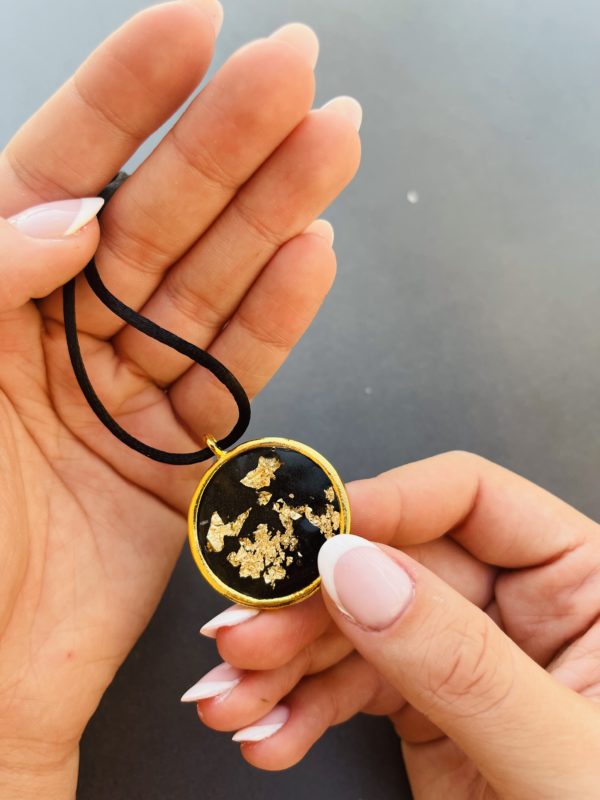 Black & Gold Shungite Pendant by SOLORO