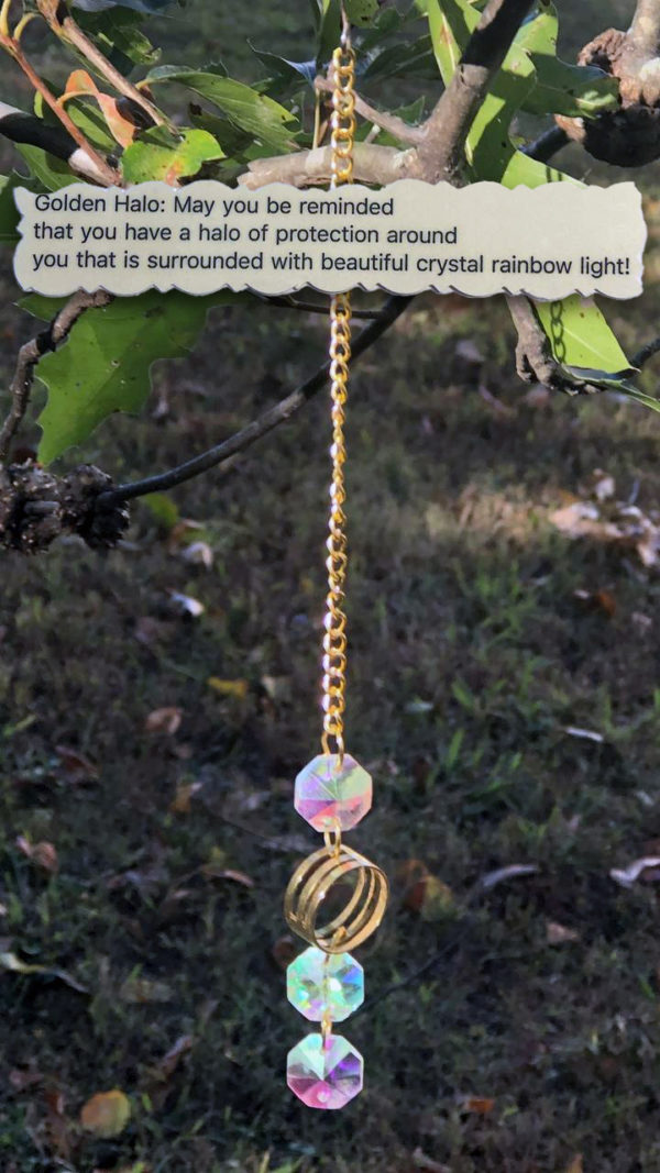 3 TJ Golden Halo Crystal Suncatchers