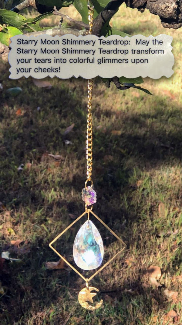 7 TJ Starry Moon And Shimmery Teardrop Crystal Suncatchers
